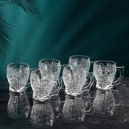 A set of glass mugs "Anna", 6 pcs, 150 ml, Iran