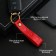 Leather keychain for a car key, strap, genuine leather, red, heart