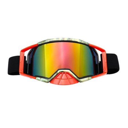 Glass-mask for motorcycle driving, chameleon glass, Krasny Haki color, OM-5