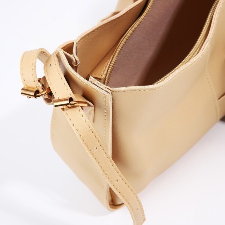 Bag Female Tout with zipper, beige color-5