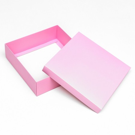 The box is folding, lid is, pink, 20 x 20 x 6 cm-3
