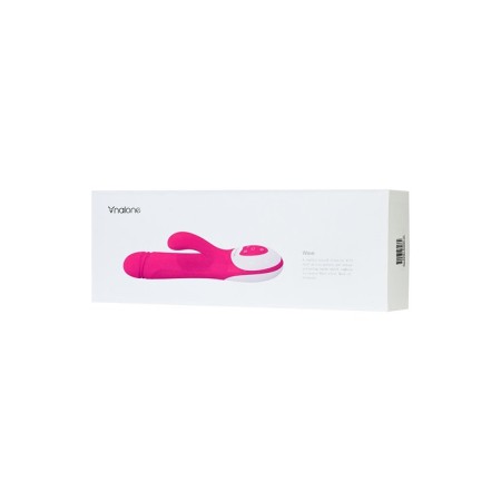 Vibrator with a nalone wave clitoris stimulant, pink color, 26 cm-2