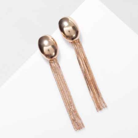 Hanging earrings "stereo" oval, color gold