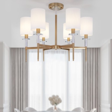 Ceiling chandelier with lampshades Brielle, 40W, E14, 69x69x53.5 cm-4