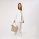 Luggage bag on lightning, 2 outer pockets, beige color