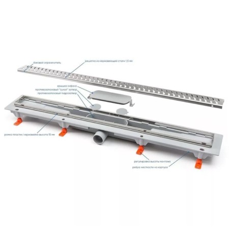 Gateway Veconi Medium V450M, D = 40 mm, lateral release, 515x125 mm, linear, chrome-2