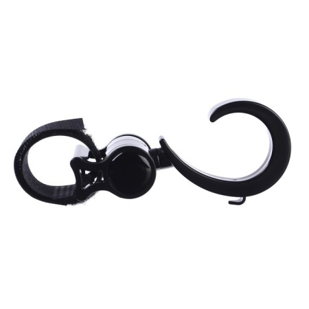 Hook for bags on a stroller, plastic, rotates 360 °, Velcro, black color-8
