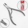 Manicure nippers for cuticles, 10 cm, blade length - 5 mm, on the blist, the color is silver matte, 32811/2T