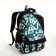 School backpack from textiles with lightning, external pocket, green color