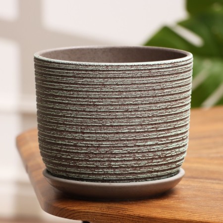 Flower Pot "Vine" Green-gray Book No. 2, 1.6 liters