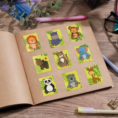 Paper stickers "jungle", with coloring on the back, 11 × 15.5 cm-4