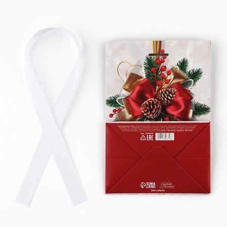 Gift package with the New Year tape, 13 x 19 x 9 cm, New Year-7