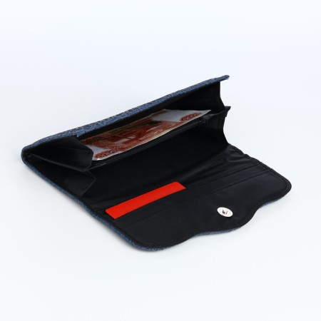 Women's wallet on magnet, blue color-4