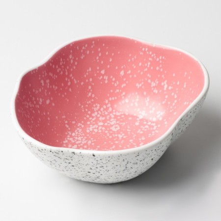 The ceramic uneven edge of the pink, 600 ml, 17 cm, pink color.-3