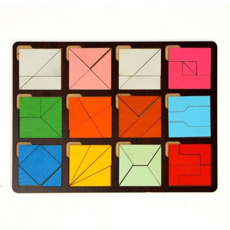 Developing board "Fold the square" 2 level of complexity-1