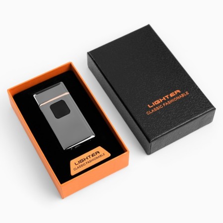 Electronic lighter "Lux", USB, spiral, 7 x 3.5 x 0.5 cm, dark chromium-4