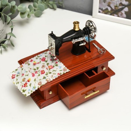 Casket Plastic Mechanical Mechanical "mother Sewing machine" 9.5x18x13.5 cm-5