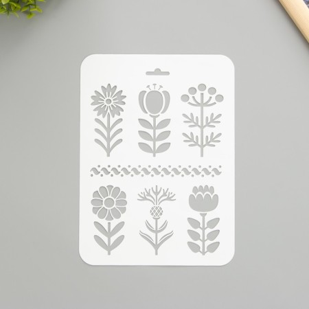 Stencil "flowers" 16x22 cm