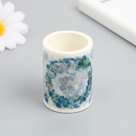 Adhesive tape Paper "Blue Flowers" Width 5.4 cm winding 3 m 5.4x3.8x3.8 cm