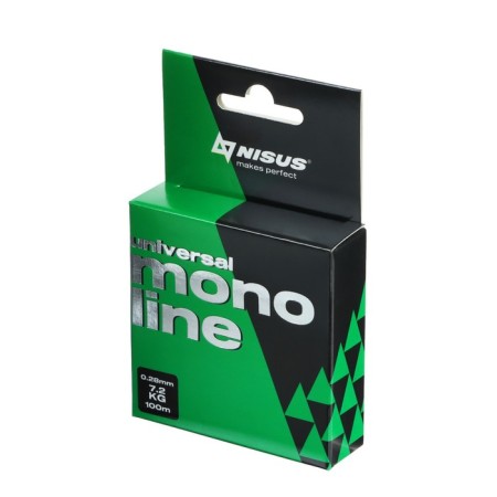 Nisus monoline fishing line, diameter 0.28 mm, test 7.2 kg, 100 m, green-1