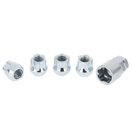 Secrets for wheels JN-501, nut 12 x 1.25 mm, height 22 mm, open, 4 pcs + key
