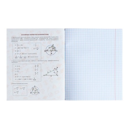 Subject notebook Calligrata Top "School style", 48 sheets in a geometry cage, reference material, plastic cover, offset unit-2