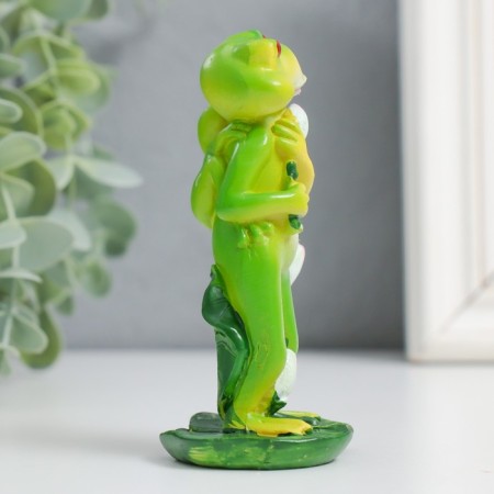 Souvenir Polystone "Frog with a frog on a jug" mix 5x4.5x10.5 cm-2