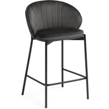 Stool Barnoy Nile Metal/velor, Black/Gray 58x45x92 cm