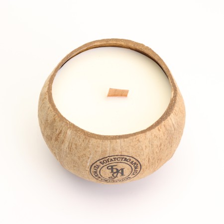 Candle in the coconut aromatic, cherry, soy wax, 8x10 cm, in the box-4
