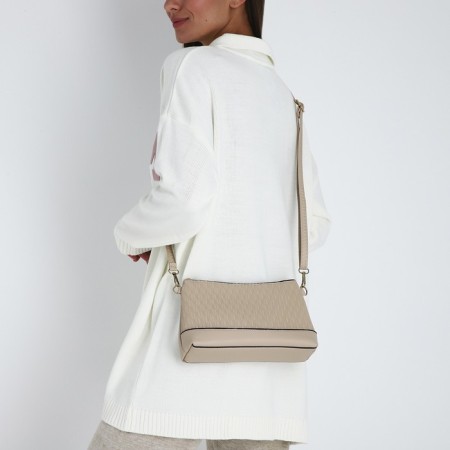 Cross-Bodi Bag on a zipper, beige color-7