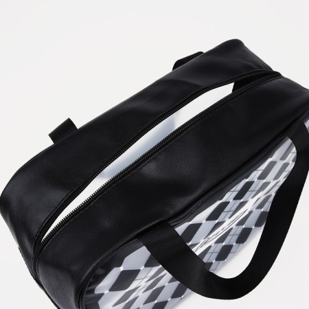 Cosmetic bag with lightning, black color-2
