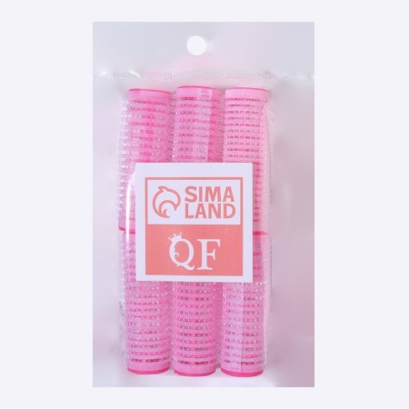 Velcro curlers, d = 1.9 cm, 6.2 cm, 6 pcs, pink color-2