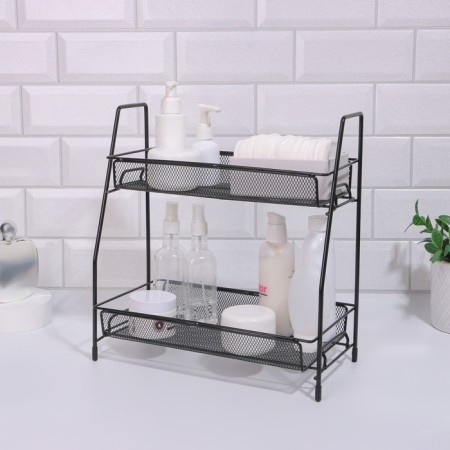 Organizer for storing cosmetics/accessories, two -level, 35 × 17 × 8 cm, black color-5