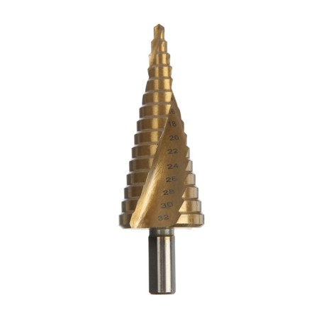 Drill step tundra pro, HSS, tin, spiral profile, trihedral. Saar, 4-32 mm-2