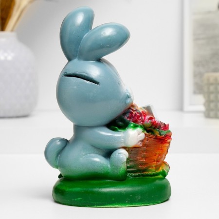 The piggy bank "Roose basket" 17cm gray,-2