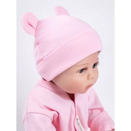 Children's cap Amarobaby Nature Essence Bear, size 46-48, pink color-5