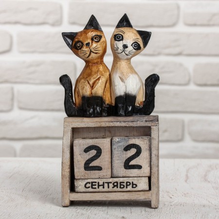 Wooden calendar "cats" 11x6x22 cm