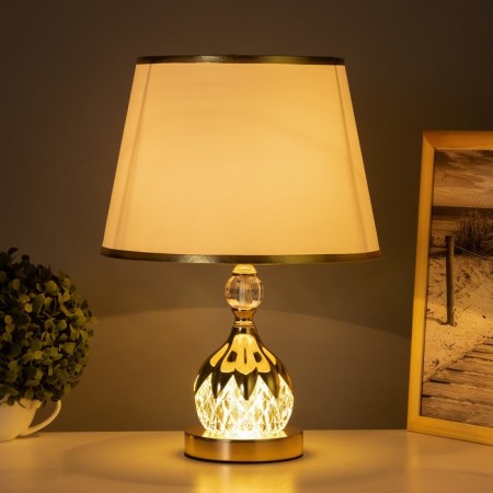 Eleanor desktop lamp 1x40W E27+backlight, gold 27x27x45cm-1