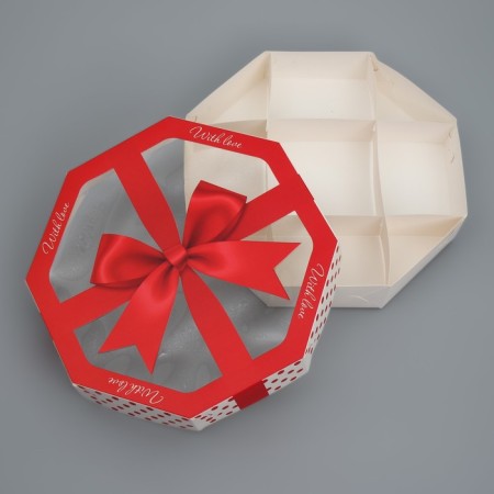 Confectionery box, packaging "Bow", 29 x 29 x 5 cm-1