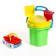 Set for playing in sand No. 106: bucket 0.3 l, sieve, scoop, rake, machine "Bublik"