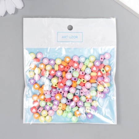 A set of beads for creativity plastic "heart in the circle" Bright 20 g 0.4x0.6x0.6 cm-3
