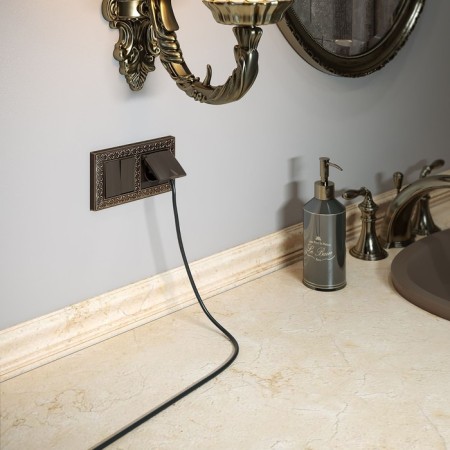 IP44 outlet with a lid (bronze) WL12-SKGSC-IP44-CP-1
