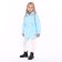 The jacket is naked, the color is blue, height is 98 cm