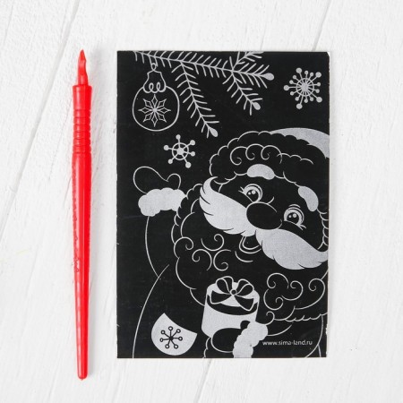 Set for creativity. Stained-glass picture and engraving-postcard "Helpers of Santa Claus"-4