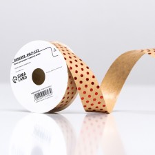 Ribbon for decor and gifts Kraft with embossing 2cm x 5 m