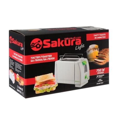Toster Sakura SA-7600G, 750 W, white-green-4