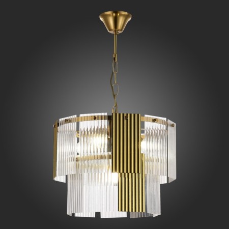 Suspended EVOLUCE lamp. Sle1123-303-05. Tresa. 5x40 watts, E14, 40x40x32 cm, brass color-4