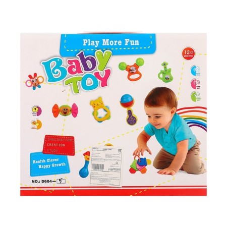 Set of rattles "Bright mood", 4 pcs, with a teething, gift packaging-8