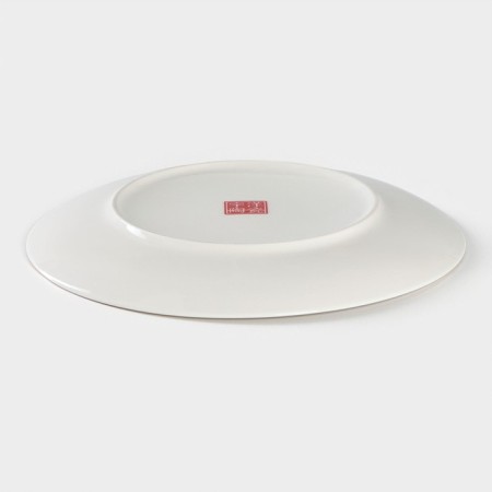 Porcelain dessert “Golden Line”, D = 18 cm, white color-2