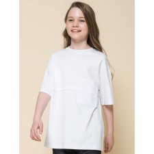 T -shirt for girls, height 128 cm, white color